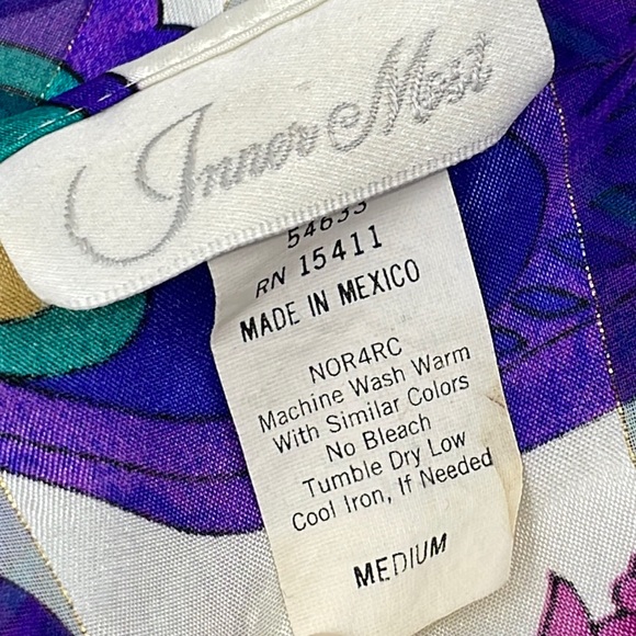 Vintage Inner Most 2 pc jewel tone paisley floral lingerie set Size Medium - Picture 6 of 10